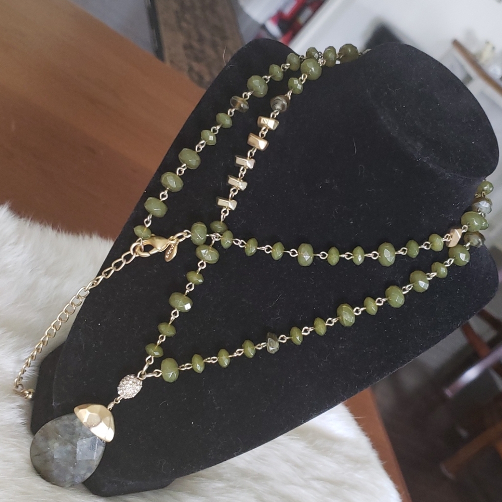 Chicos, long natural stone necklace